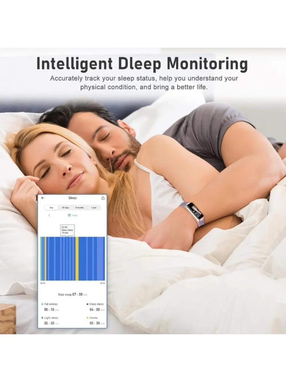Activity Tracker with Heart Rate Monitor, Step Counter, Sleep Monitor & AMOLED